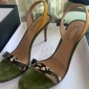 AQUAZZURA Suede Slingback Sandals